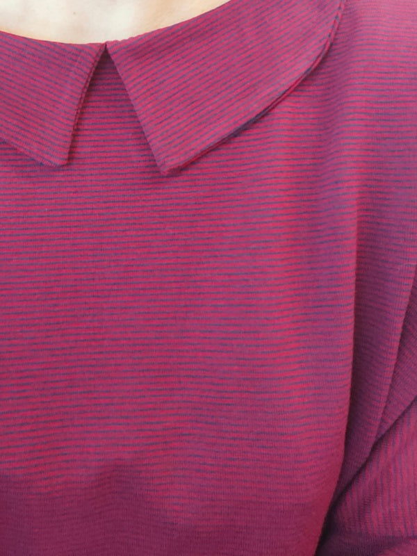 Maglia Candy righine bordeaux e blu