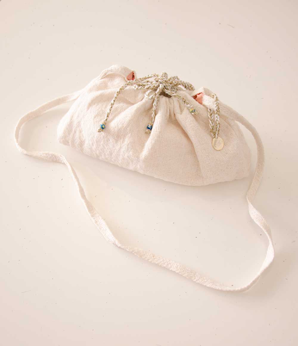 Borsa pasticcino jacquard bianco