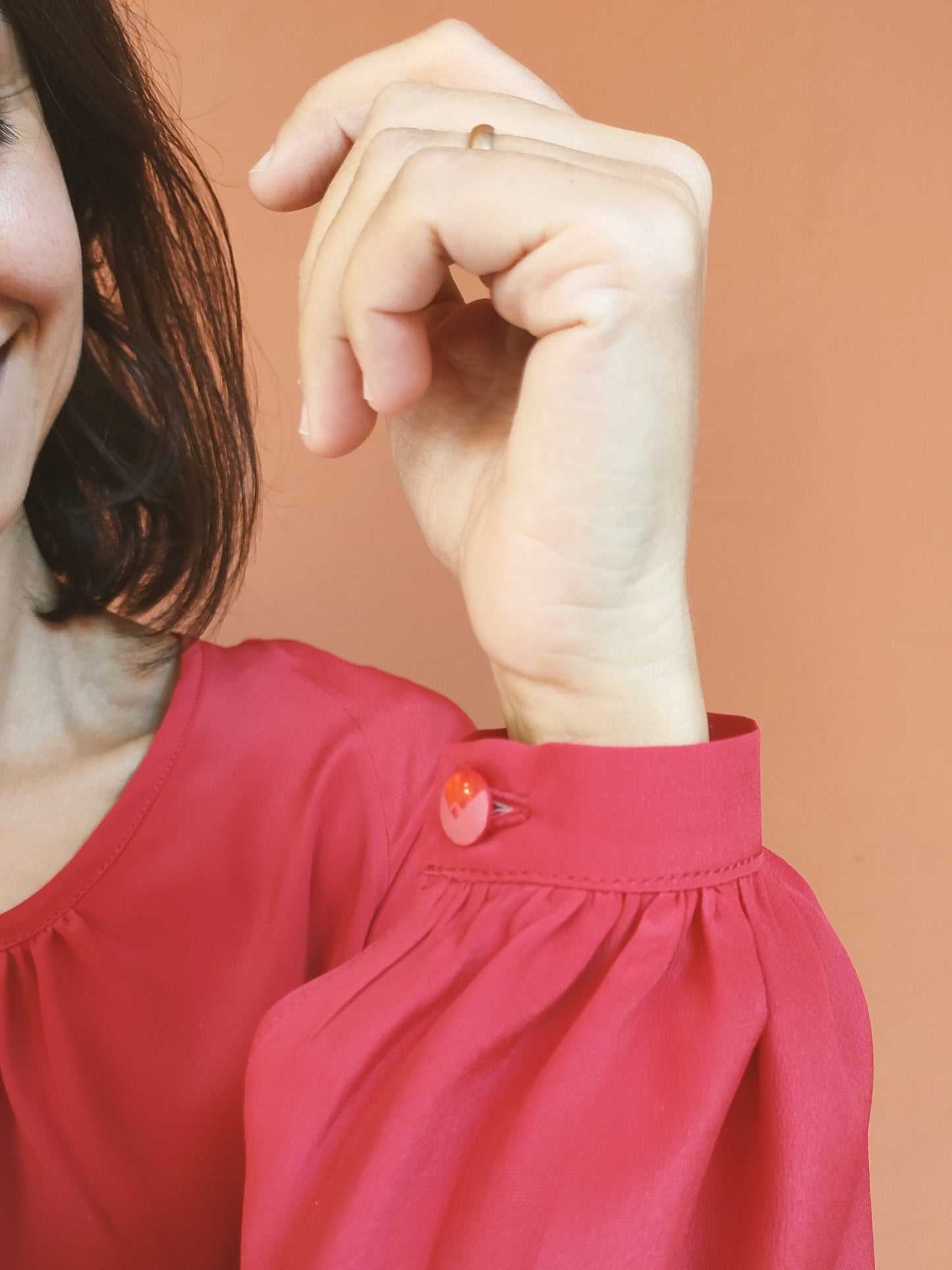 Blusa Rossella in seta rossa