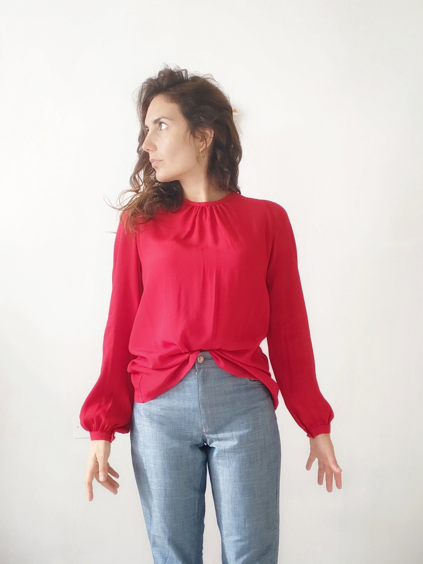 Blusa Rossella in viscosa rossa