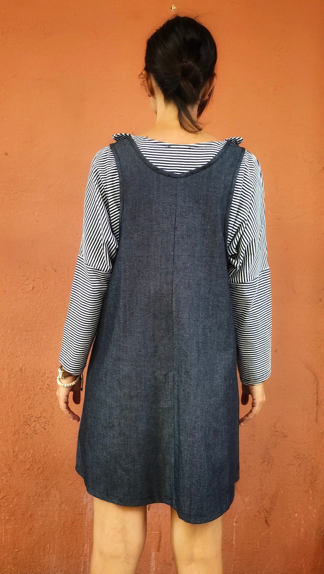 Salopette Anne denim grigio scuro