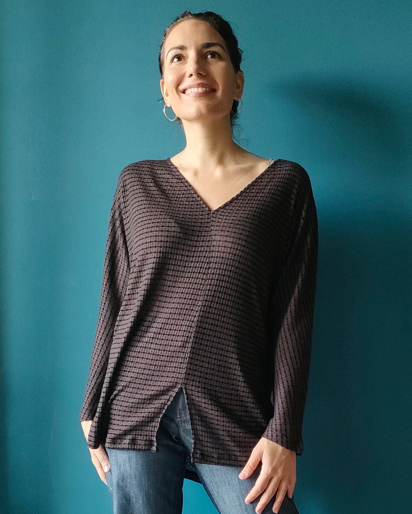 Maglia Multi lanetta a righe marrone