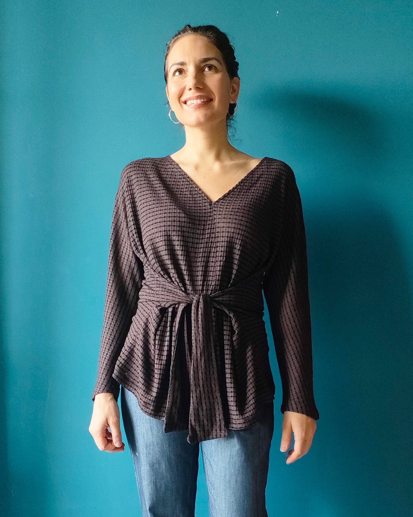 Maglia Multi lanetta a righe marrone