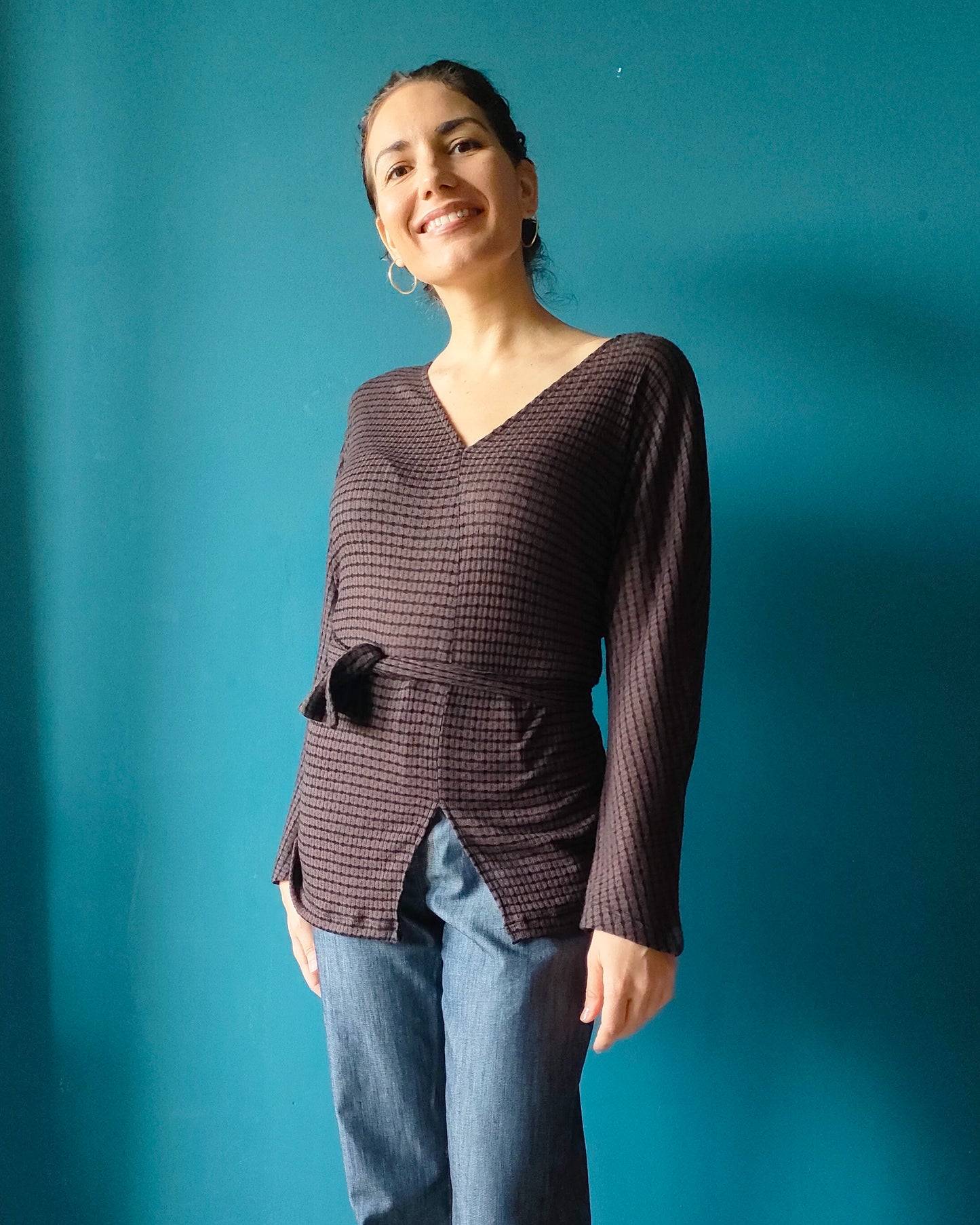 Maglia Multi lanetta a righe marrone
