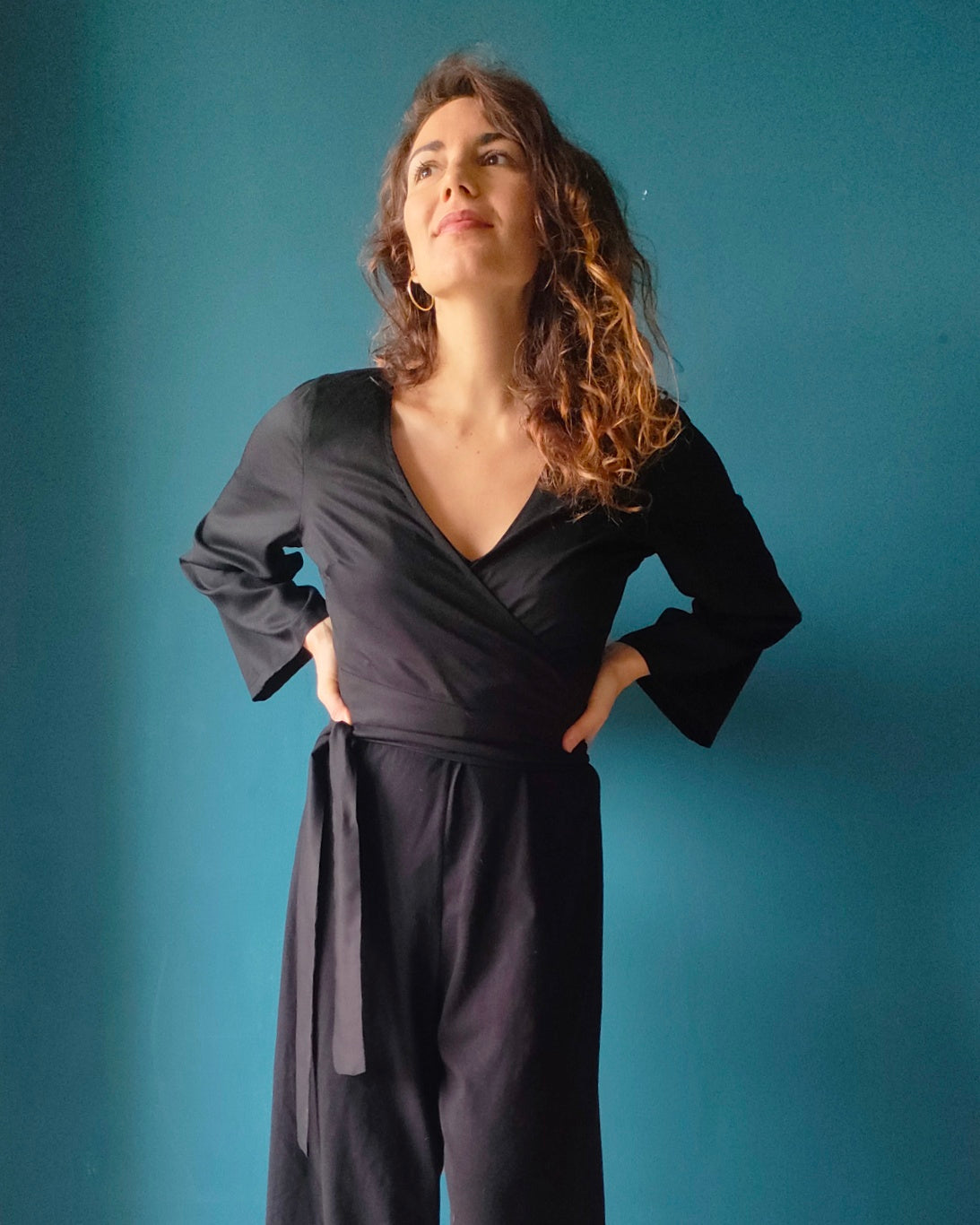 Blusa Kim nera viscosa
