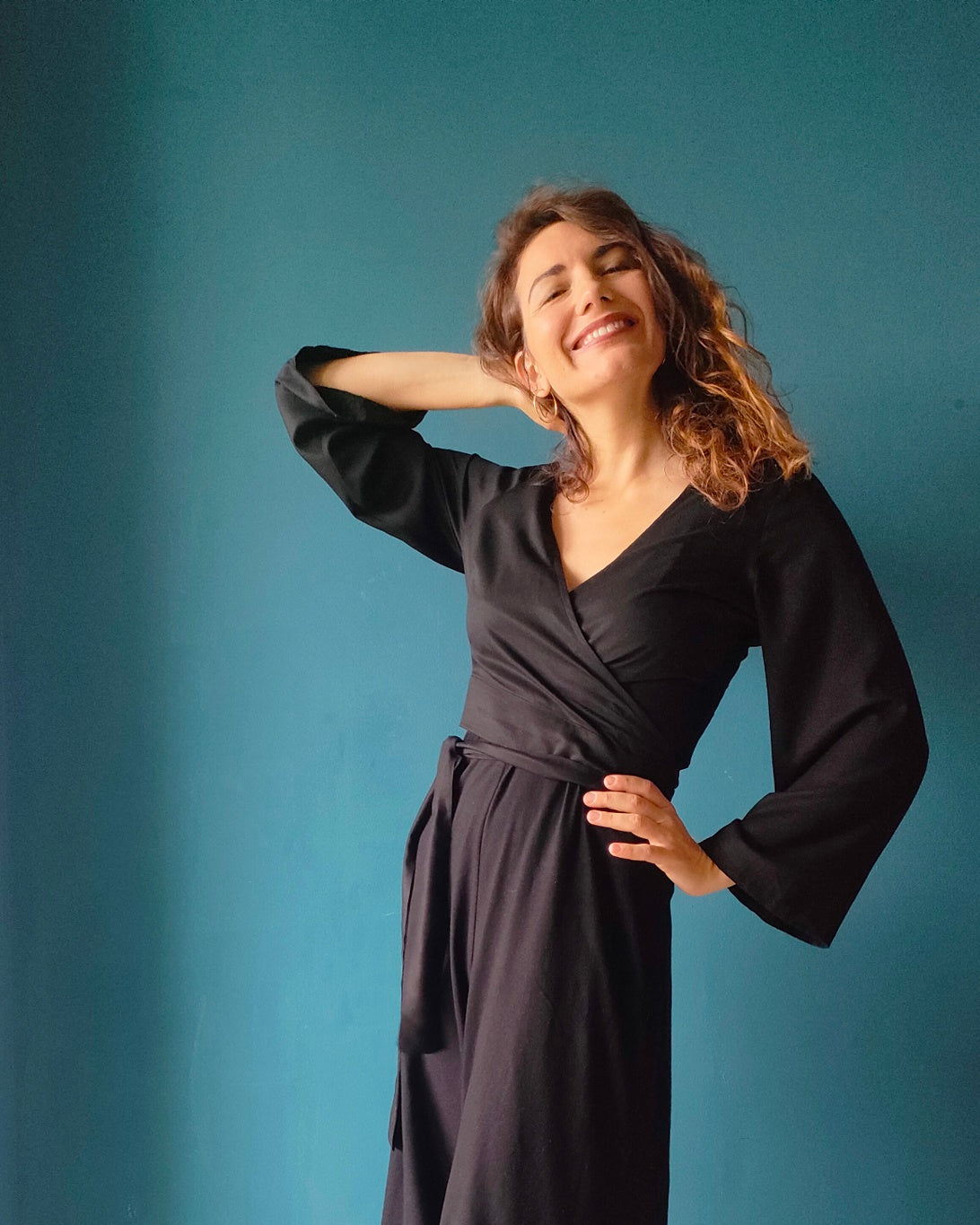 Blusa Kim nera viscosa