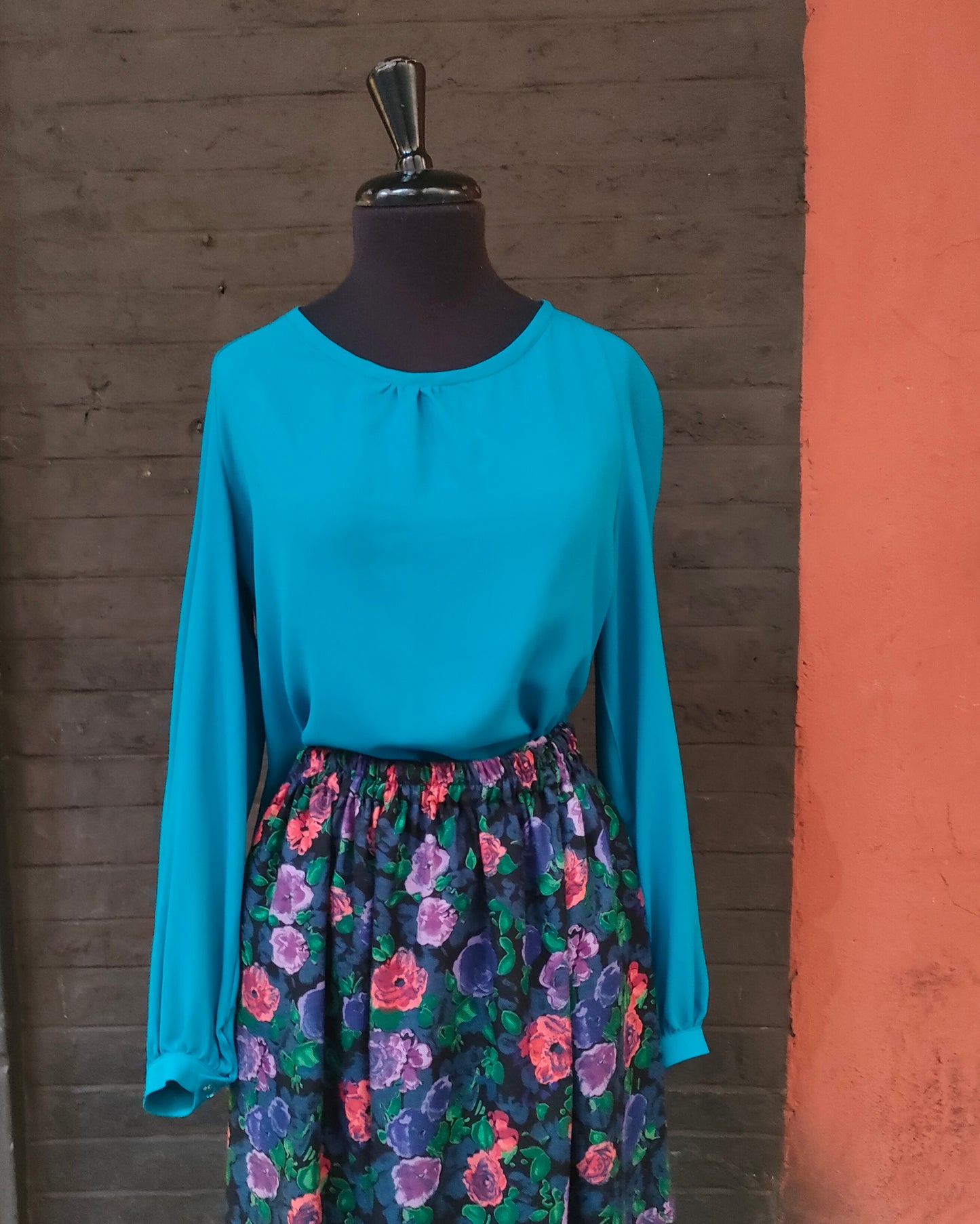 Blusa Rossella in viscosa turchese