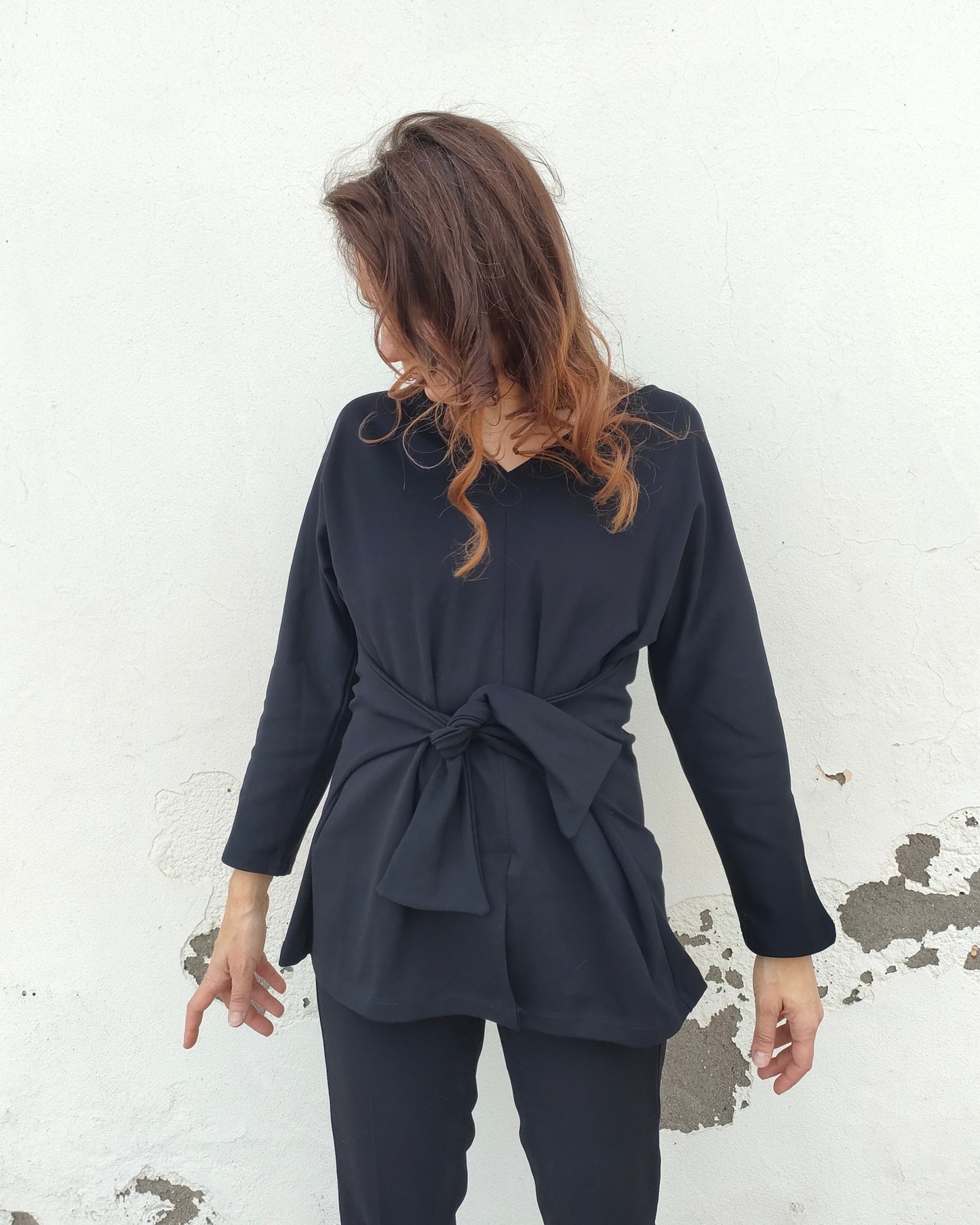 Maglia Multi nera punto milano viscosa