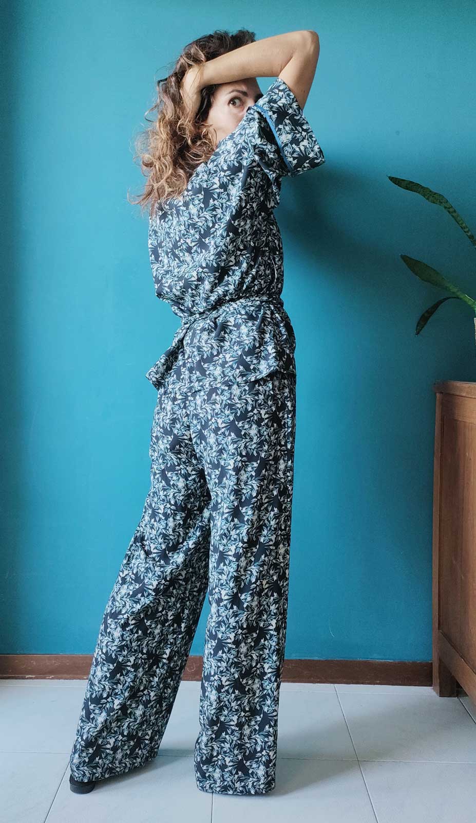 Completo con Kimono e Sayuri in viscosa fantasia