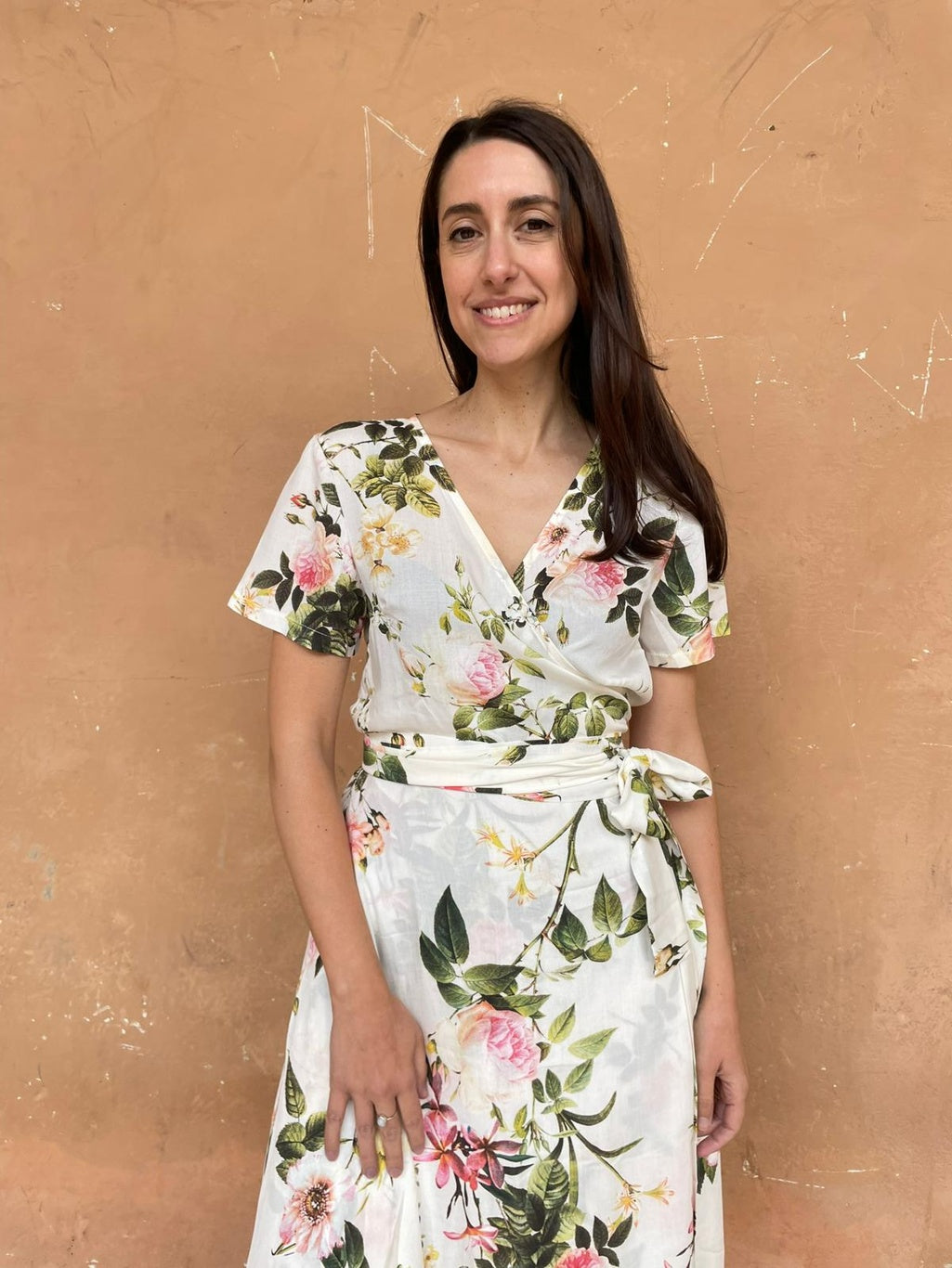 Abito portafoglio Dorothy viscosa fantasia fiori