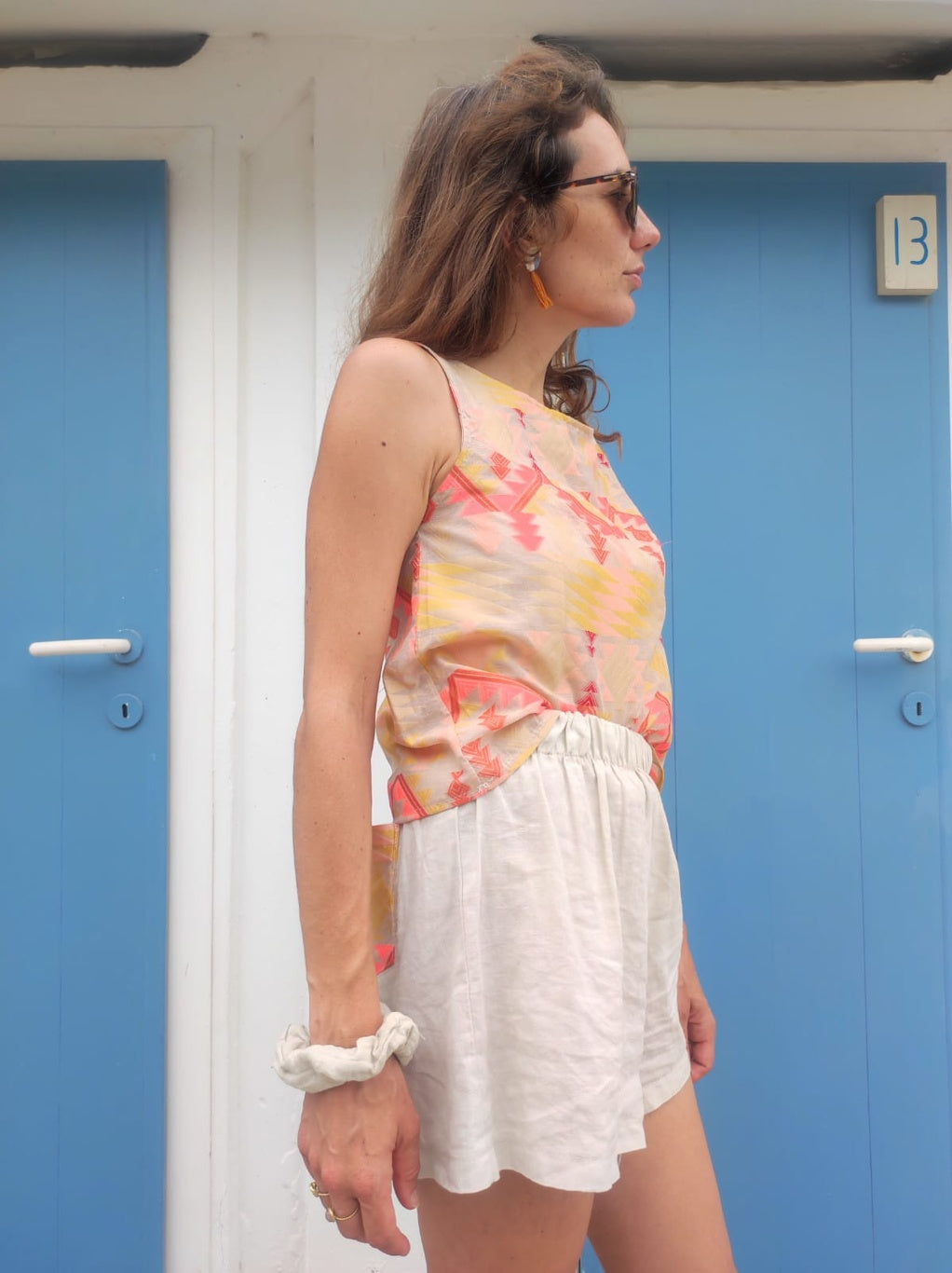 Canotta Audrey in seta fantasia Jacquard